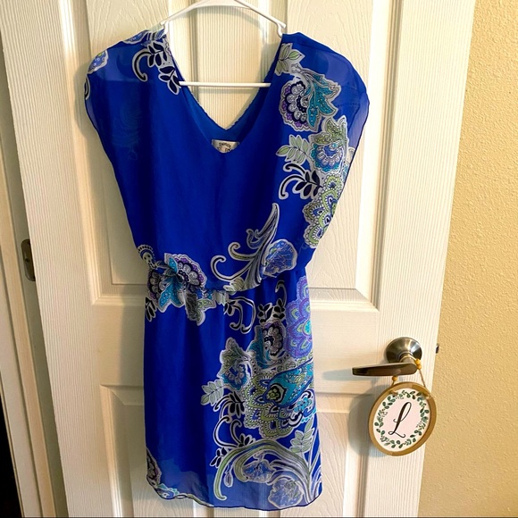 🌺 2 for $23 🌺 Sweet Storm Royal Blue Paisley Print Dress - Picture 1 of 9